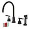 Kingston Brass KS8720CKLBS Widespread Kitchen Faucet with Brass Sprayer, Matte Black KS8720CKLBS - alternate 1